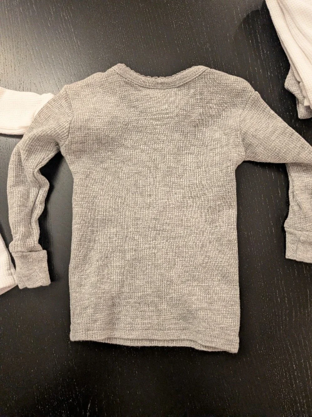 Neutral Gray & White Waffle Knit Two-Piece Set